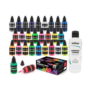 Airbrush Paints and Paint Thinner Set